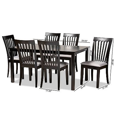 Baxton Studio Minette Dining Table & Chair 7-piece Set