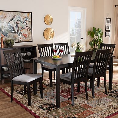 Baxton Studio Minette Dining Table & Chair 7-piece Set