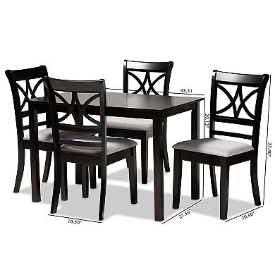 Baxton Studio Clarke Dining Table 5-piece Set
