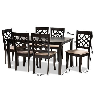 Baxton Studio Mael Dining Table & Chair 7-piece Set