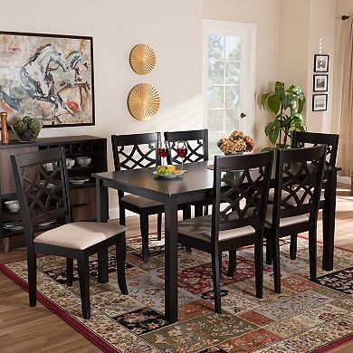 Baxton Studio Mael Dining Table & Chair 7-piece Set