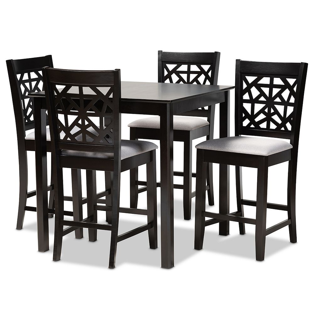 Baxton Studio Devon Pub Table & Chair 4-piece Set