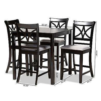 Baxton Studio Chandler Pub Dining Table 5-piece Set