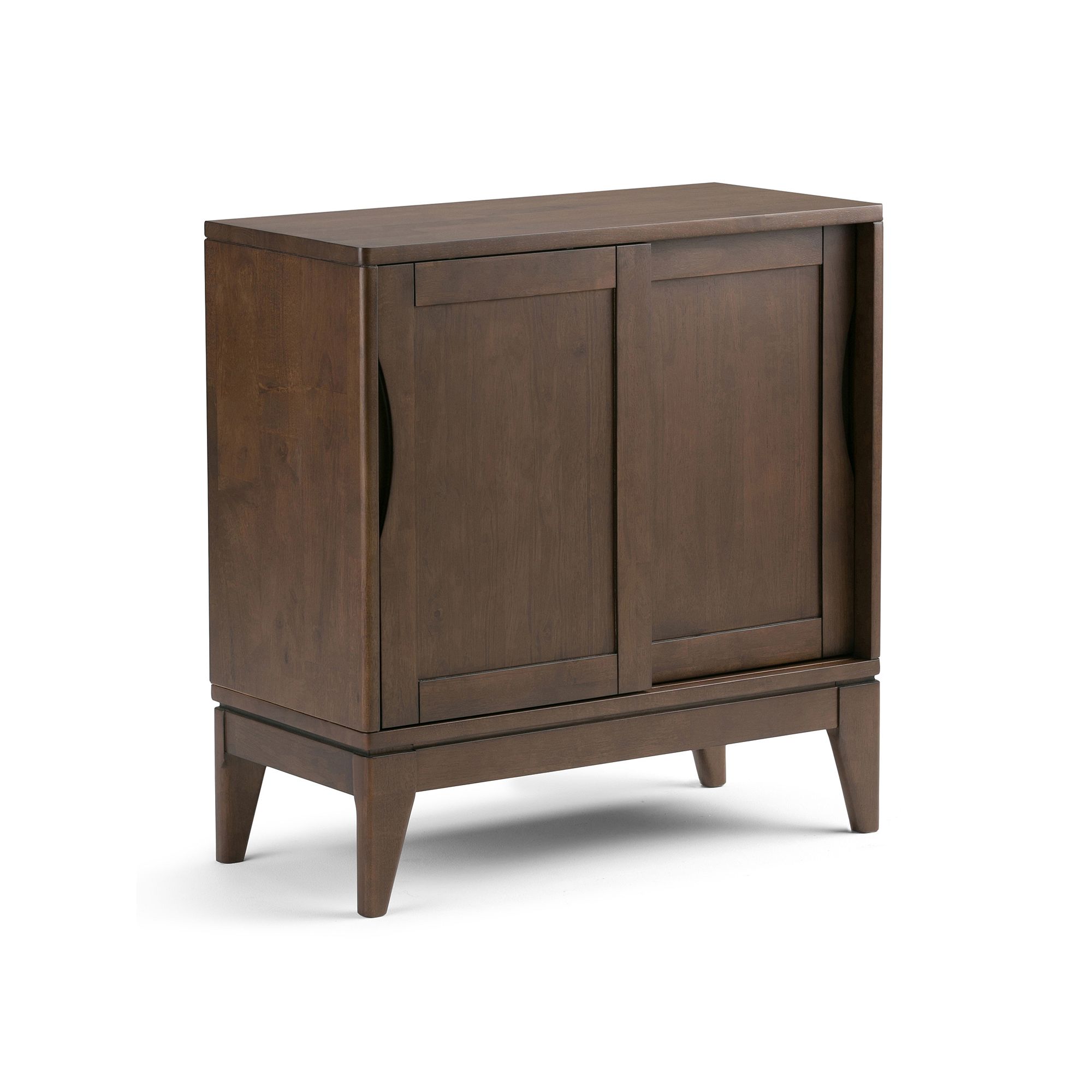 Simpli Home Harper 2 Shelf Storage Cabinet, Brown Brown