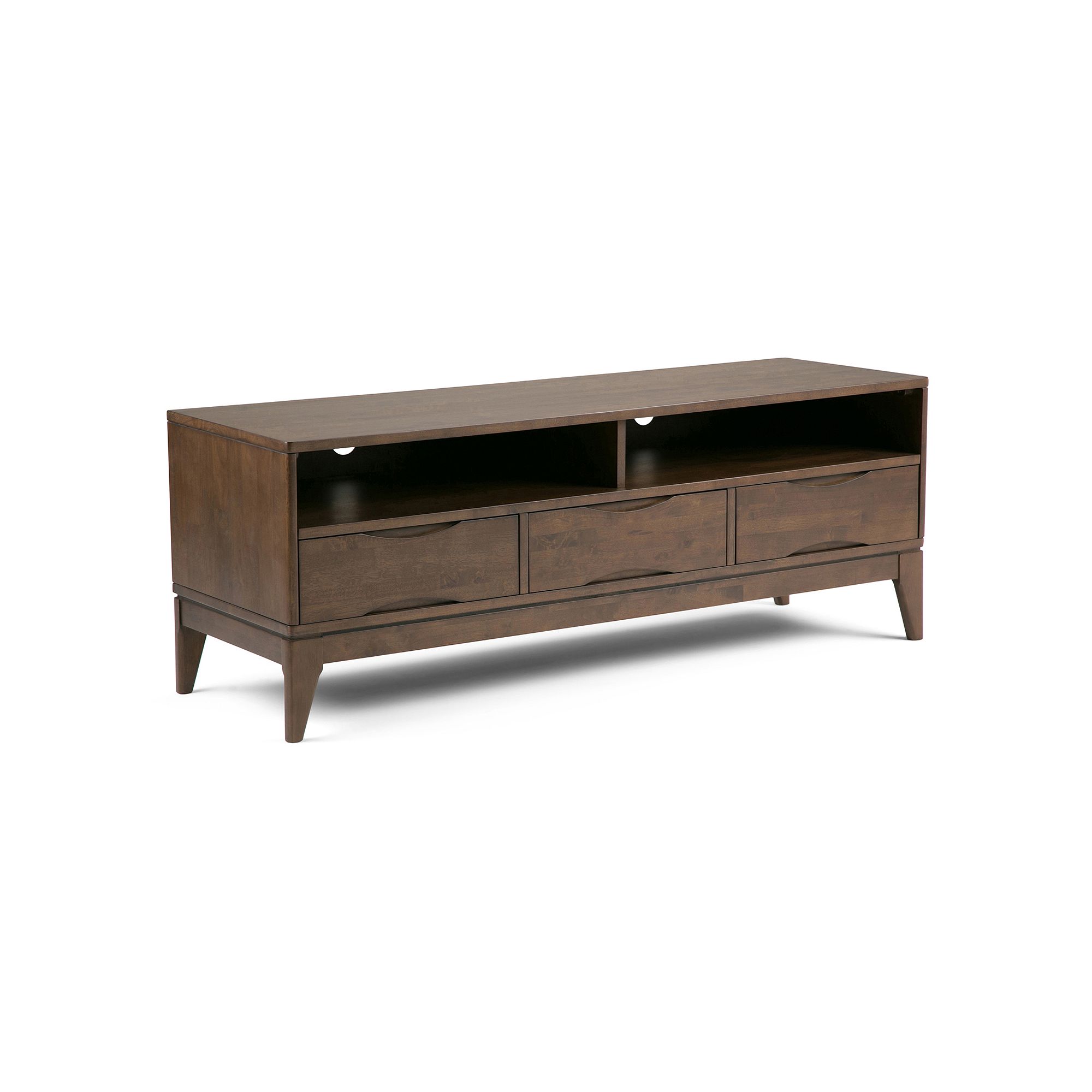Simpli Home Harper TV Media Stand, Brown Brown