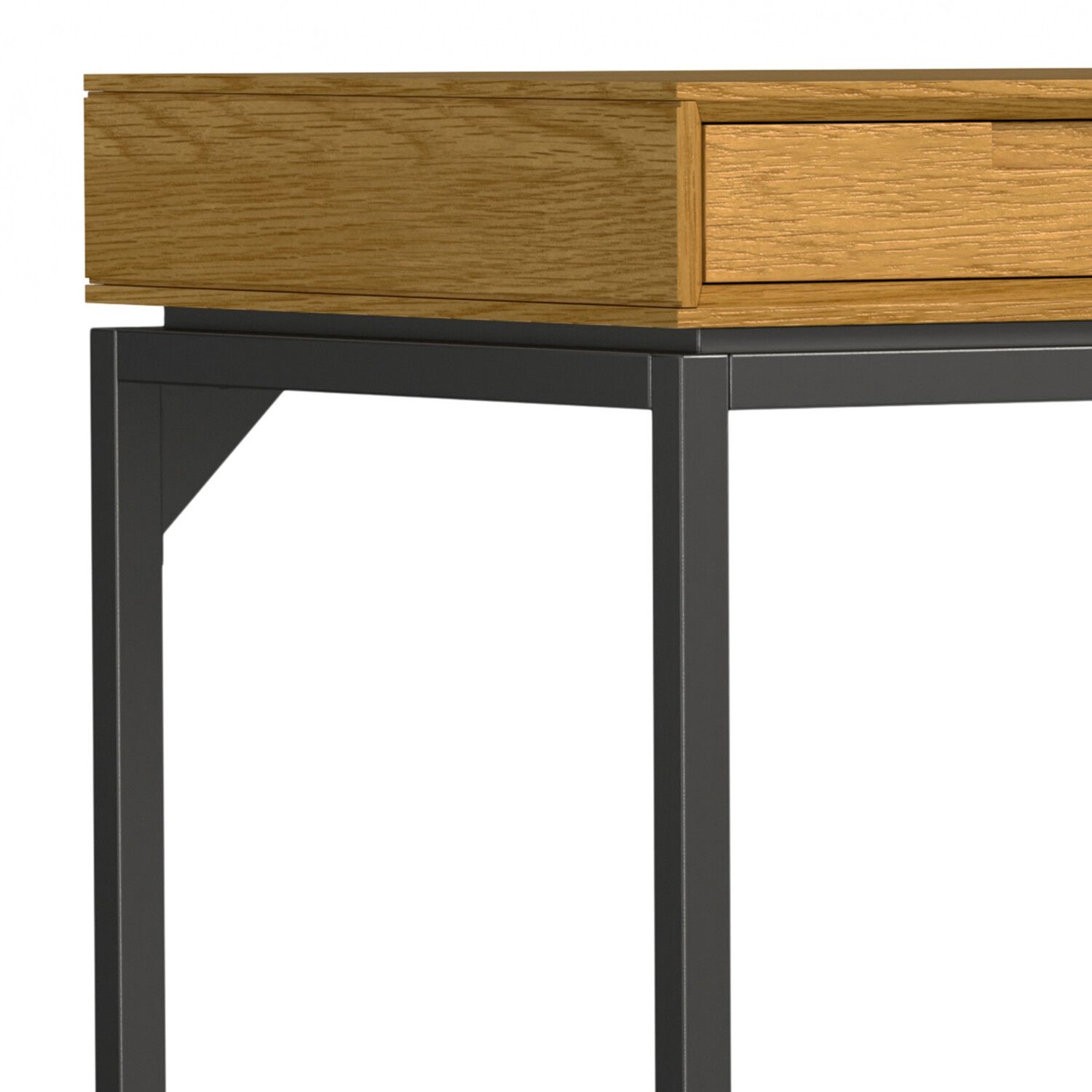 Simpli Home Banting wide desk with drawers and open shelf base