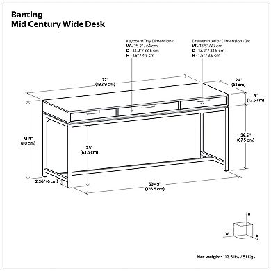 Simpli Home Banting Wide Desk