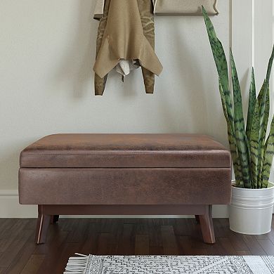 Simpli Home Owen Small Rectangular Storage Ottoman
