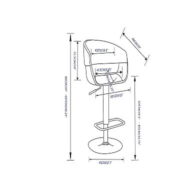 Simpli Home Lowell Adjustable Swivel Bar Stool