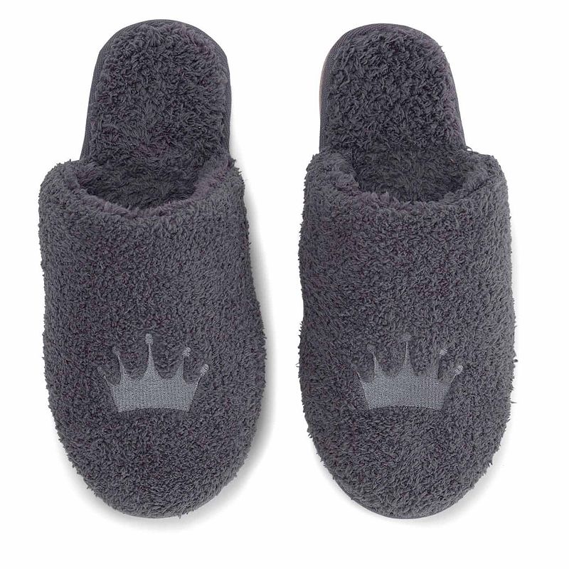 Disney Crown Barefoot Dreams CozyChic Mens Slippers, Size: Small, Grey