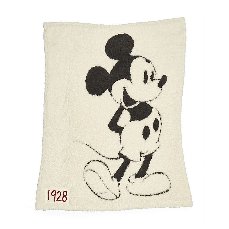 Disneys Mickey Mouse Barefoot Dreams CozyChic Baby Blanket, Grey