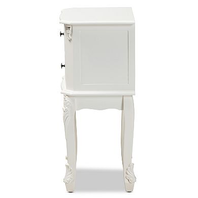 Baxton Studio Sophia White Nightstand