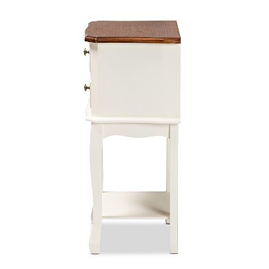 Baxton Studio Darla White Nightstand
