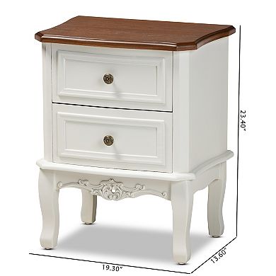 Baxton Studio Darlene White Nightstand