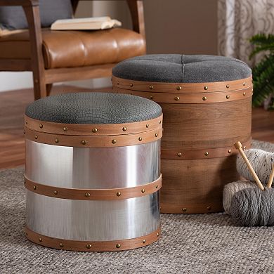 Baxton Studio Caleb Ottoman