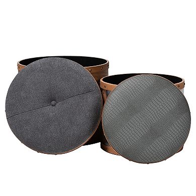Baxton Studio Caleb Ottoman