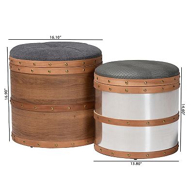 Baxton Studio Caleb Ottoman