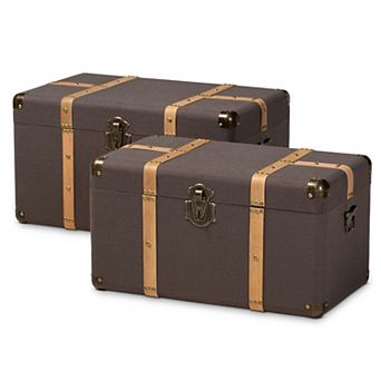 Baxton Studio Stephen Storage Trunk 2 pc Set