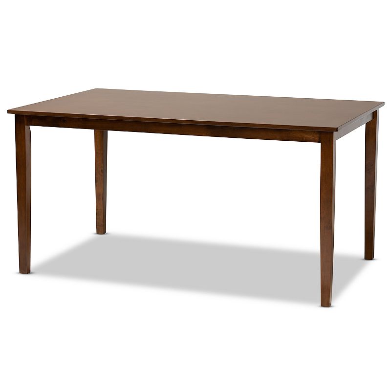 Baxton Studio Eveline Walnut Finished Rectangular Wood Dining Table