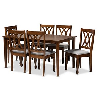 Baxton Studio Augustine Dining Table & Chair 7 pc Set