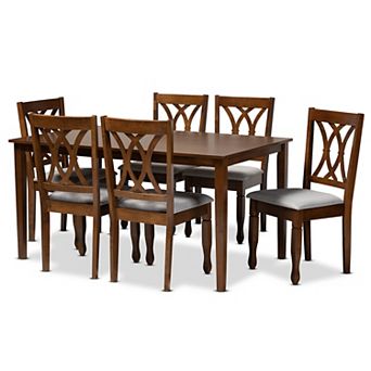 Baxton Studio Augustine Dining Table & Chair 7 pc Set