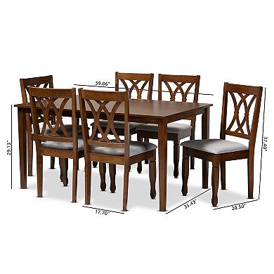 Baxton Studio Augustine Dining Table & Chair 7-piece Set