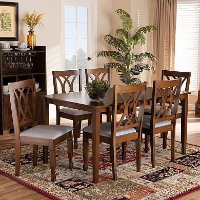 Baxton Studio Augustine Dining Table & Chair 7-piece Set