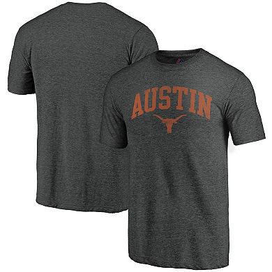 Men's Fanatics Branded Heathered Charcoal Texas Longhorns College Town Tri-Blend T-Shirt