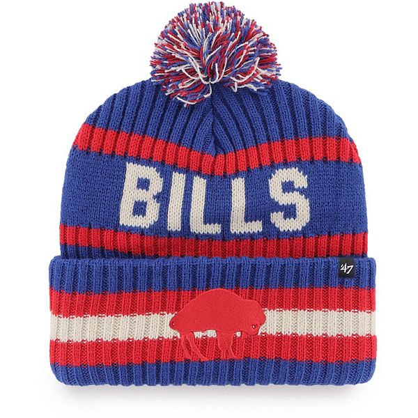 BUFFALO BILLS COOL LOGO CUFFED KNIT WINTER HAT w/ POMPOM OSFA RARE