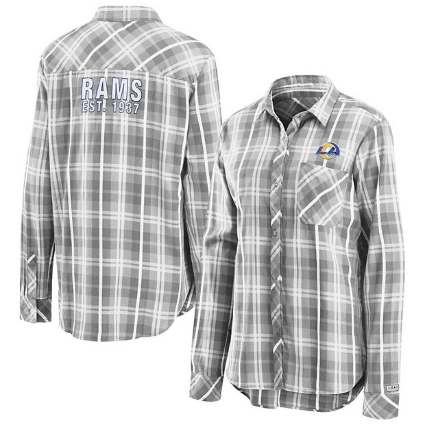 New York Yankees WEAR by Erin Andrews Women's Flannel Button-Up
