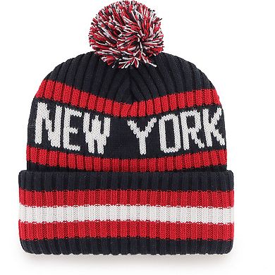 Men's '47 Navy New York Giants Legacy Bering Cuffed Knit Hat with Pom