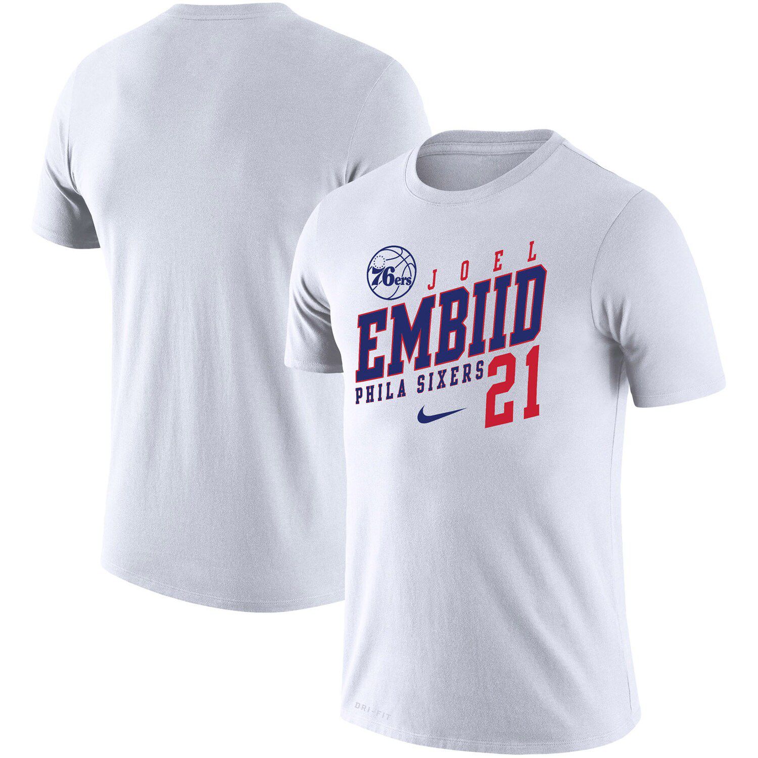 Pro Standard Men's Post Joel Embiid Royal/Red Philadelphia 76ers Ombre Name & Number T-Shirt Size: Medium