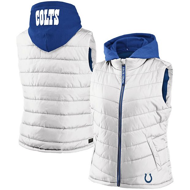 Women's WEAR by Erin Andrews White Indianapolis Colts Puffer Full-Zip Hoodie  Vest