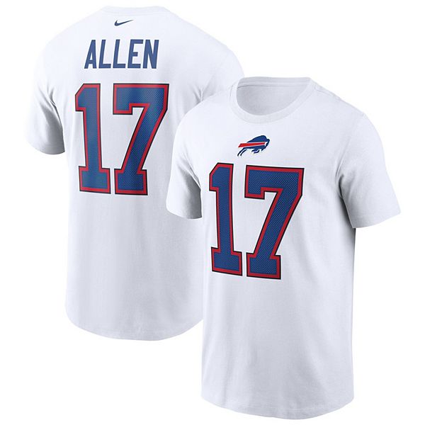 Men's Nike Josh Allen White Buffalo Bills Name & Number T-Shirt