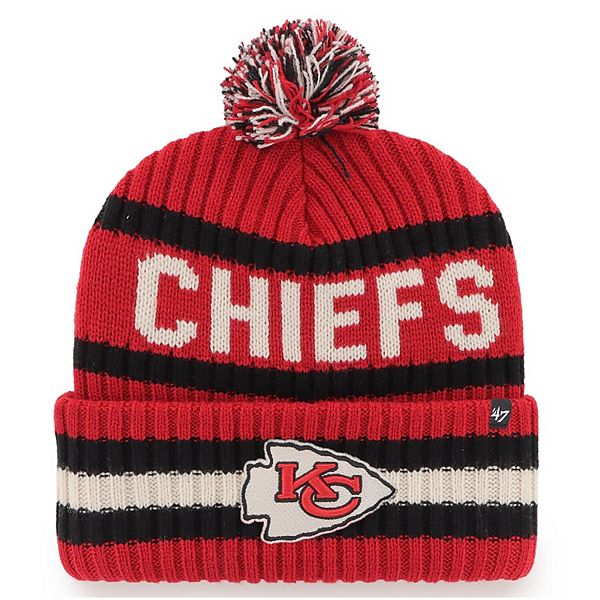 Men's '47 Red Kansas City Chiefs Bering Cuffed Knit Hat with Pom