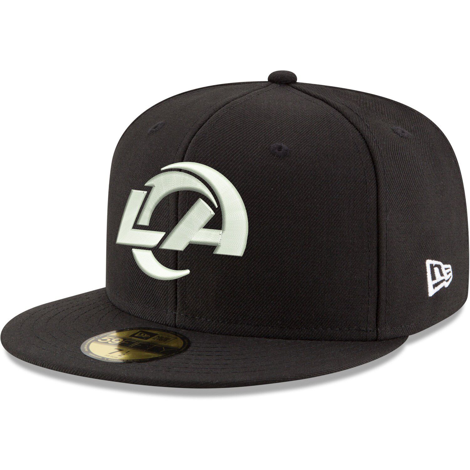 Men's New Era Black Los Angeles Rams B-Dub Logo 59FIFTY Fitted Hat