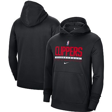 Men's Nike Black LA Clippers Spotlight On Court Practice Performance Pullover Hoodie