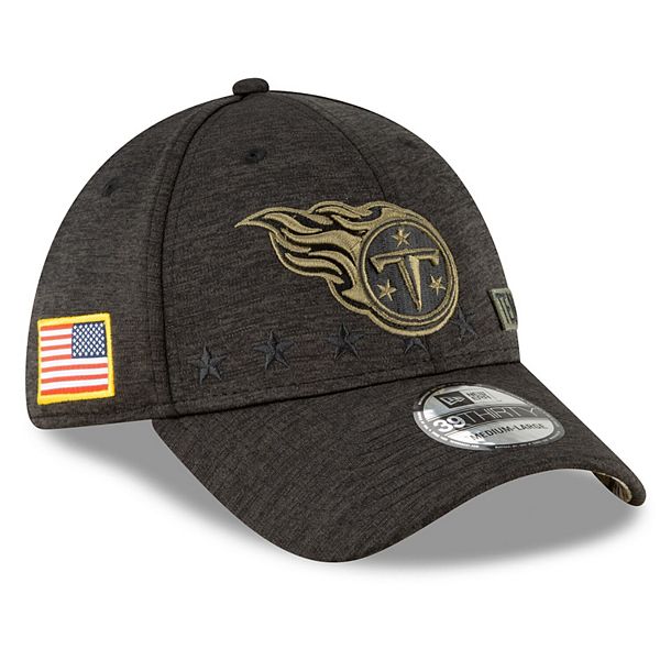 Men's New Era Heather Black Tennessee Titans 2020 Salute to Service  39THIRTY Flex Hat