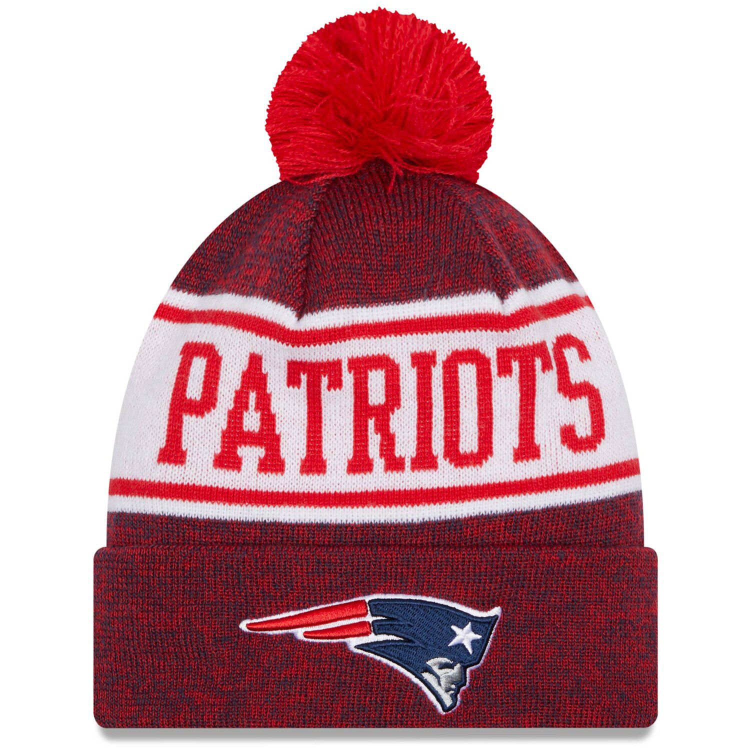 Men's '47 Royal New England Patriots Legacy Bering Cuffed Knit Hat with Pom