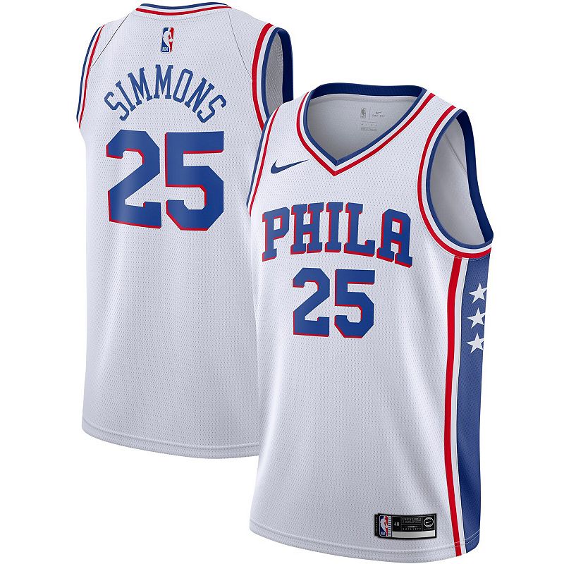 UPC 193149003077 product image for Men's Nike Ben Simmons White Philadelphia 76ers 2019/2020 Swingman Jersey - Asso | upcitemdb.com