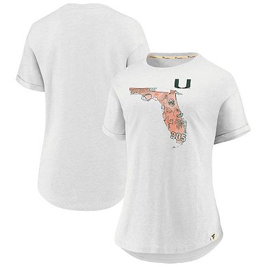 Women's Fanatics White Miami Hurricanes True Classics Home State T-Shirt