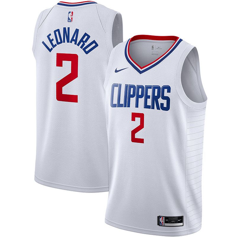 Mens Nike Kawhi Leonard White LA Clippers 2020/21 Swingman Jersey - Associ