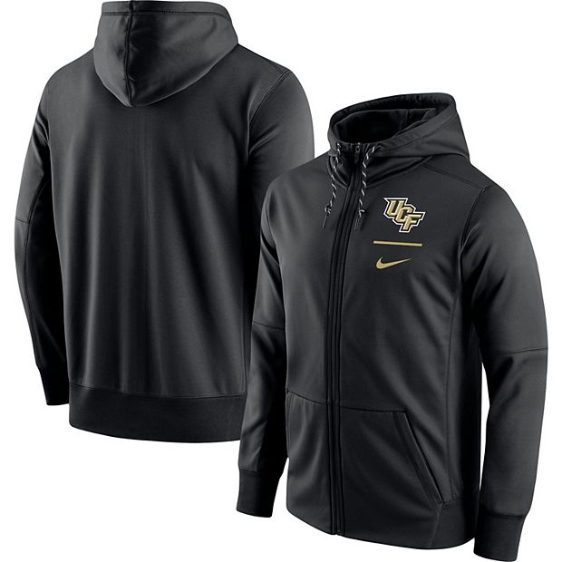 Men s Nike Black UCF Knights Logo Stack Performance Full Zip Hoodie
