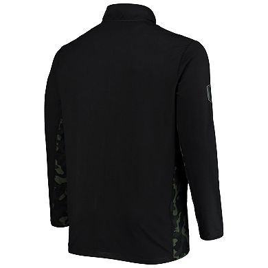 Men's Colosseum Black Iowa Hawkeyes OHT Military Appreciation Big & Tall Quarter-Zip Jacket