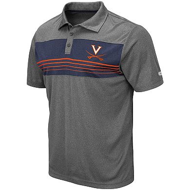 Men's Colosseum Heathered Charcoal Virginia Cavaliers Wordmark Smithers Polo