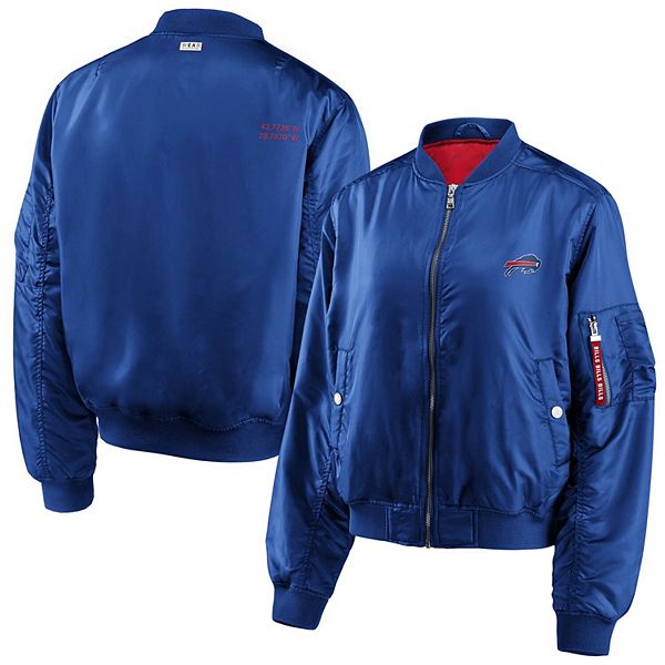 Women's Buffalo Bills WEAR By Erin Andrews Royal Quilted Full-Zip Bomber  Jacket