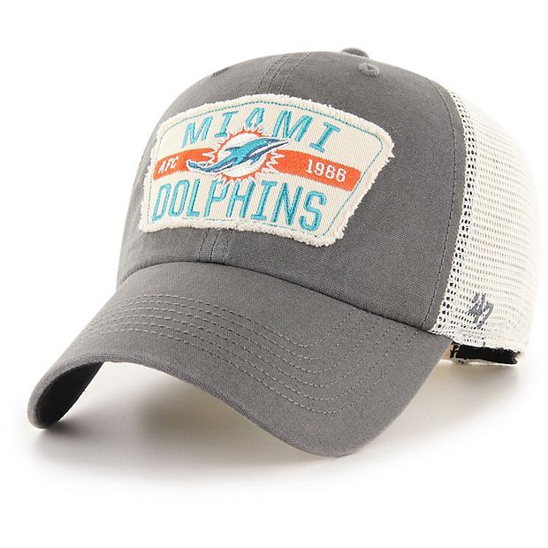 Men's '47 Gray Miami Dolphins Clean Up Adjustable Hat