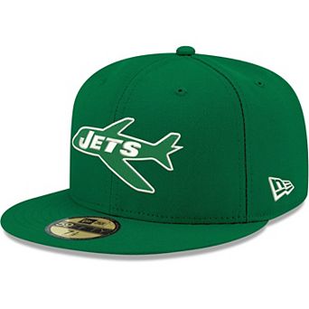 Men's New Era Kelly Green New York Jets Omaha Throwback 59FIFTY Fitted Hat