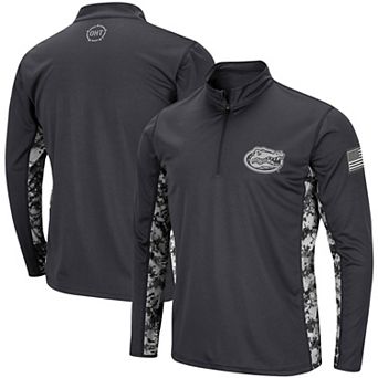 Men's Colosseum Charcoal Florida Gators OHT Military Appreciation Digi Camo Quarter-Zip Jacket