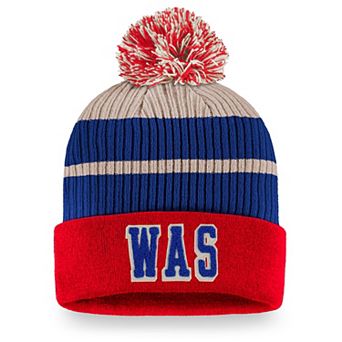 Men's Fanatics Branded Red Washington Capitals True Classics Cuffed Knit Hat with Pom